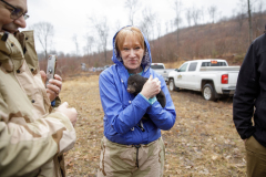 March 7, 2022:  Senator Lindsey Williams attends the Senate Game & Fisheries Committee 2022 Legislative Bear Research Trip. These photos were taken during a research trip under the supervision of trained wildlife experts. Members of the public should not encroach on bear territory or attempt to interact with bears or bear cubs on their own.