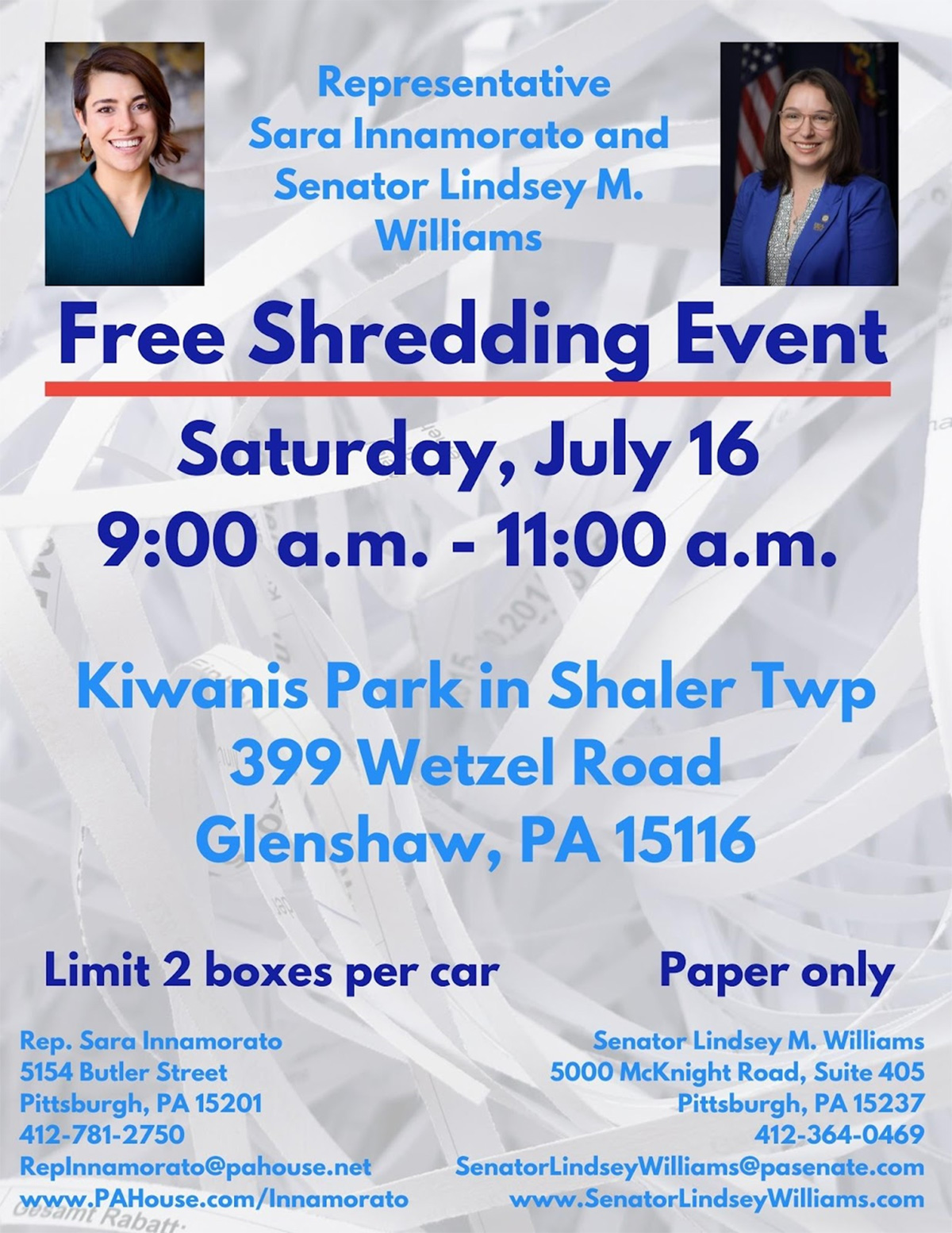 Free Shredding Event July 16, 2022